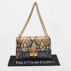 مملوكة مسبقًا حقيبة كتف غوتشي قفل متوسطة جلد غوتشيسيما خضراء