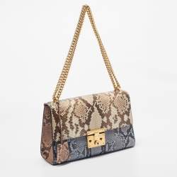 مملوكة مسبقًا حقيبة كتف غوتشي قفل متوسطة جلد غوتشيسيما خضراء