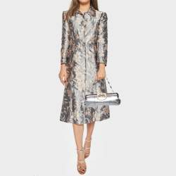 Pre Owned  Gucci Silver Python Crystal Dragon Chain Clutch