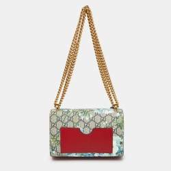 مملوكة مسبقًا حقيبة كتف غوتشي كانفاس جي جي سوبريم تيان متعدد الألوان صغيرة بقفل.