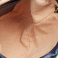 Pre Owned Gucci Navy Blue Matelasse Leather Mini GG Marmont Torchon Bucket Bag      