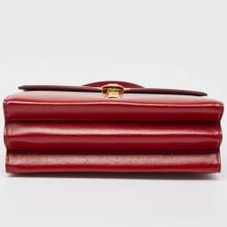 Gucci Red Leather Sylvie 1969 Top Handle Bag