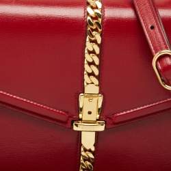 Gucci Red Leather Sylvie 1969 Top Handle Bag