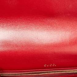 Gucci Red Leather Sylvie 1969 Top Handle Bag