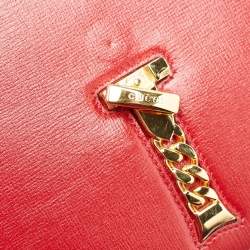 Gucci Red Leather Sylvie 1969 Top Handle Bag