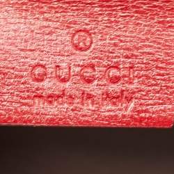 Gucci Red Leather Sylvie 1969 Top Handle Bag