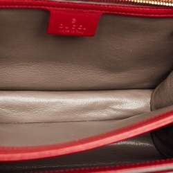 Gucci Red Leather Sylvie 1969 Top Handle Bag