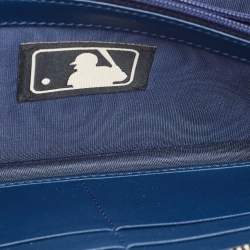 Gucci Blue Guccissima Leather NY Yankees Patch Zip Around Wallet