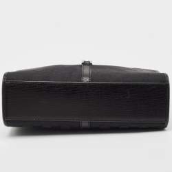 مملوكة مسبقًا Gucci Black GG Canvas and Leather Small Bardot Bag