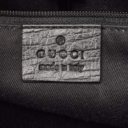 مملوكة مسبقًا Gucci Black GG Canvas and Leather Small Bardot Bag