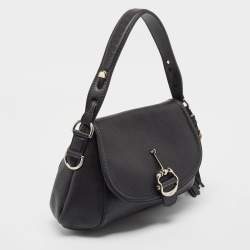 Pre Owned Gucci Black Leather Techno Horsebit Hobo