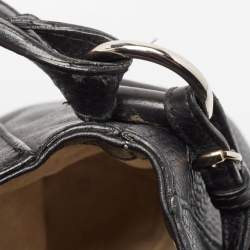 Pre Owned Gucci Black Leather Techno Horsebit Hobo