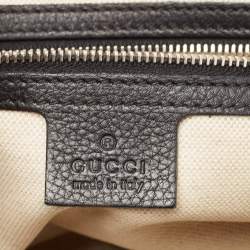 Pre Owned Gucci Black Leather Techno Horsebit Hobo