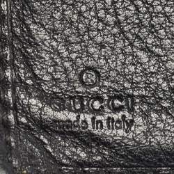 Gucci Black GG Canvas and Leather G Bit Flap Continental Wallet