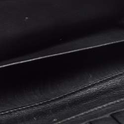 Gucci Black GG Canvas and Leather G Bit Flap Continental Wallet