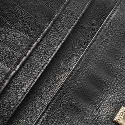 Gucci Black GG Canvas and Leather G Bit Flap Continental Wallet
