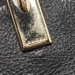 Gucci Black GG Canvas and Leather G Bit Flap Continental Wallet