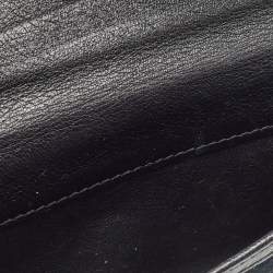 Gucci Black GG Canvas and Leather G Bit Flap Continental Wallet