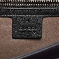 Pre Owned Gucci Black Glossy Leather Medium Interlocking G Shoulder Bag
