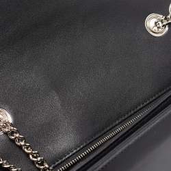 Pre Owned Gucci Black Glossy Leather Medium Interlocking G Shoulder Bag