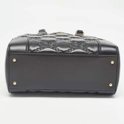 Gucci Black GG Matelassé Leather Mini Tote
