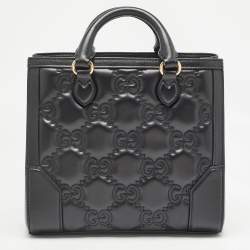 Gucci Black GG Matelassé Leather Mini Tote