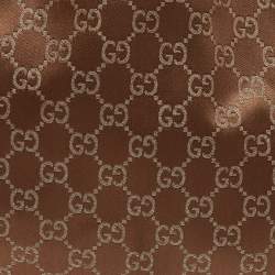Pre Owned Gucci Bronze/Gold GG Fabric and Leather Medium Abbey Hobo