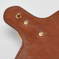 Pre Owned Gucci Brown Diagonal Quilt Leather Small GG Marmont Shoulder Bag