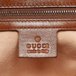 Pre Owned Gucci Brown Diagonal Quilt Leather Small GG Marmont Shoulder Bag