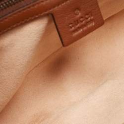 Pre Owned Gucci Brown Diagonal Quilt Leather Small GG Marmont Shoulder Bag