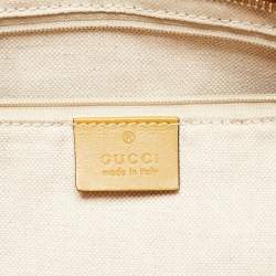 Pre Owned Gucci Mustard/Beige GG Canvas and Leather Sukey Shoulder Bag