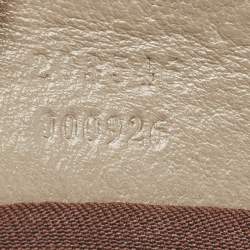 Pre Owned Gucci Grey/Beige GG Canvas and Leather Horsebit Jockey Hobo