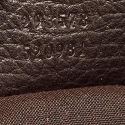 Pre Owned Gucci Dark Brown GG Canvas and Leather Abbey Hobo