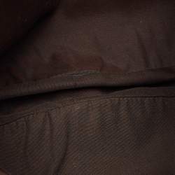 Pre Owned Gucci Dark Brown GG Canvas and Leather Abbey Hobo