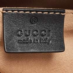 Pre Owned Gucci Black Matelassé Leather GG Marmont Belt Bag