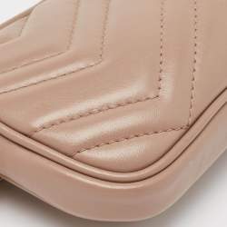 مملوكة مسبقًا Gucci Old Rose Matelassé Leather Mini GG Marmont Camera Bag