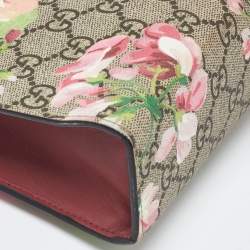 Pre Owned Gucci Multicolor GG Supreme Blooms Canvas and Leather Pouch