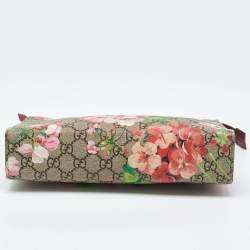 Pre Owned Gucci Multicolor GG Supreme Blooms Canvas and Leather Pouch