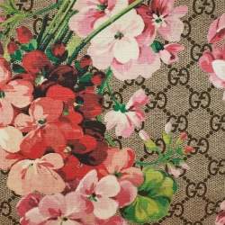 Pre Owned Gucci Multicolor GG Supreme Blooms Canvas and Leather Pouch