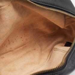 Pre Owned Gucci Black Matelassé Leather Small GG Marmont Shoulder Bag