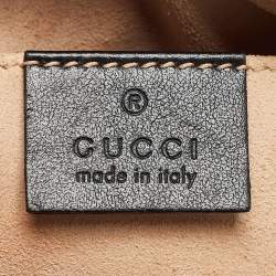 Pre Owned Gucci Black Matelassé Leather Small GG Marmont Shoulder Bag