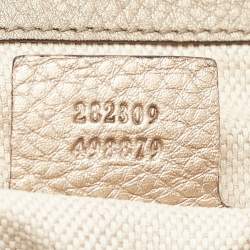 Pre Owned Gucci Gold Pebbled Leather Medium Soho Shoulder Bag