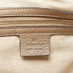 Pre Owned Gucci Gold Pebbled Leather Medium Soho Shoulder Bag