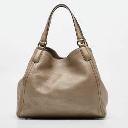 Pre Owned Gucci Gold Pebbled Leather Medium Soho Shoulder Bag