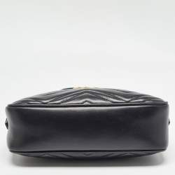 Pre Owned حقيبة كتف غوتشي جي جي مارمونت جلد ماتيلاسيه أحمر صغيرة