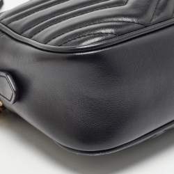 Pre Owned حقيبة كتف غوتشي جي جي مارمونت جلد ماتيلاسيه أحمر صغيرة