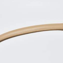 Pre Owned Gucci Beige GG Suede and Leather Hobo