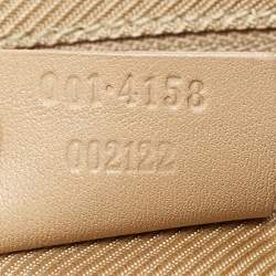 Pre Owned Gucci Beige GG Suede and Leather Hobo