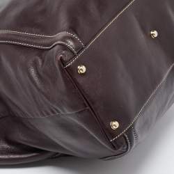 Pre Owned Gucci Brown Leather Large Britt Tote