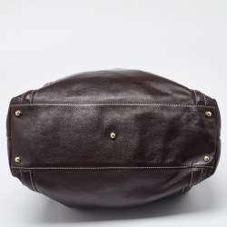 Pre Owned Gucci Brown Leather Large Britt Tote